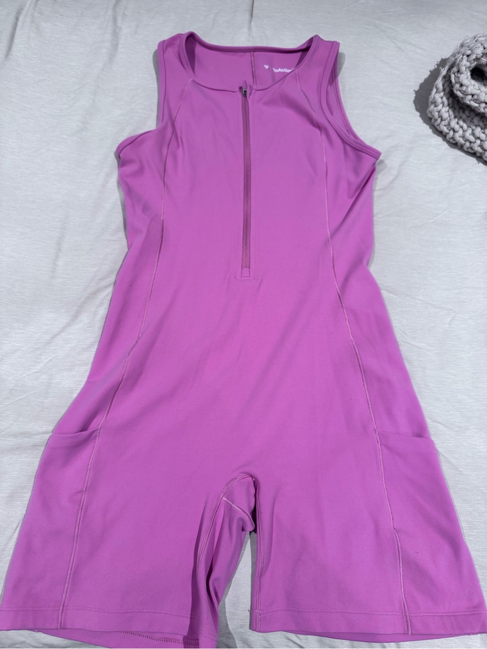 TNA Purple Sleeveless Zip-Front Romper